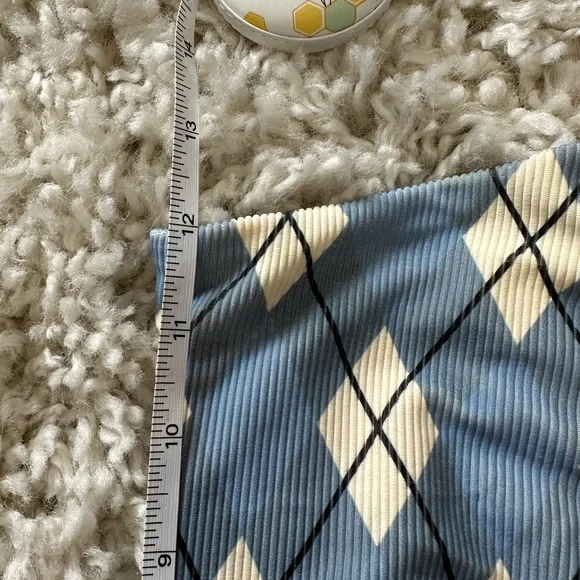 Beach Riot Blue and White Carlie One Piece Swimsuit Cut-Out Design & Belt large - Picture 11 of 13